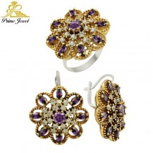 Gümüş Otantik Taşlı Set